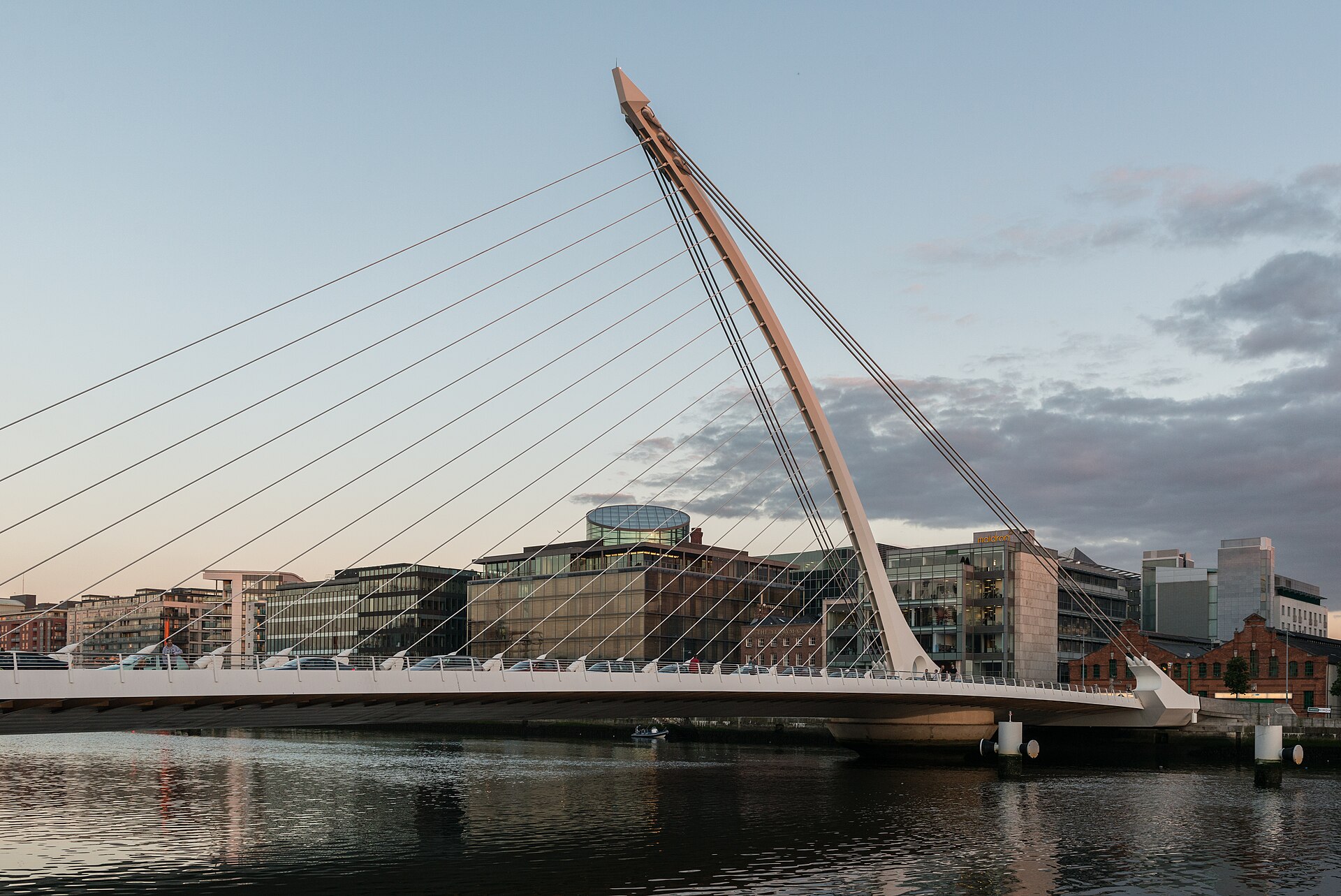 Samuel Beckett Bridge spanning the River Liffey, Dublin